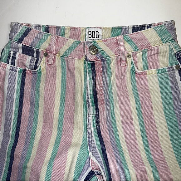 BDG Urban Outfitters Rainbow Stripe High Rise Mom Jean Sz 26 - Picture 3 of 12